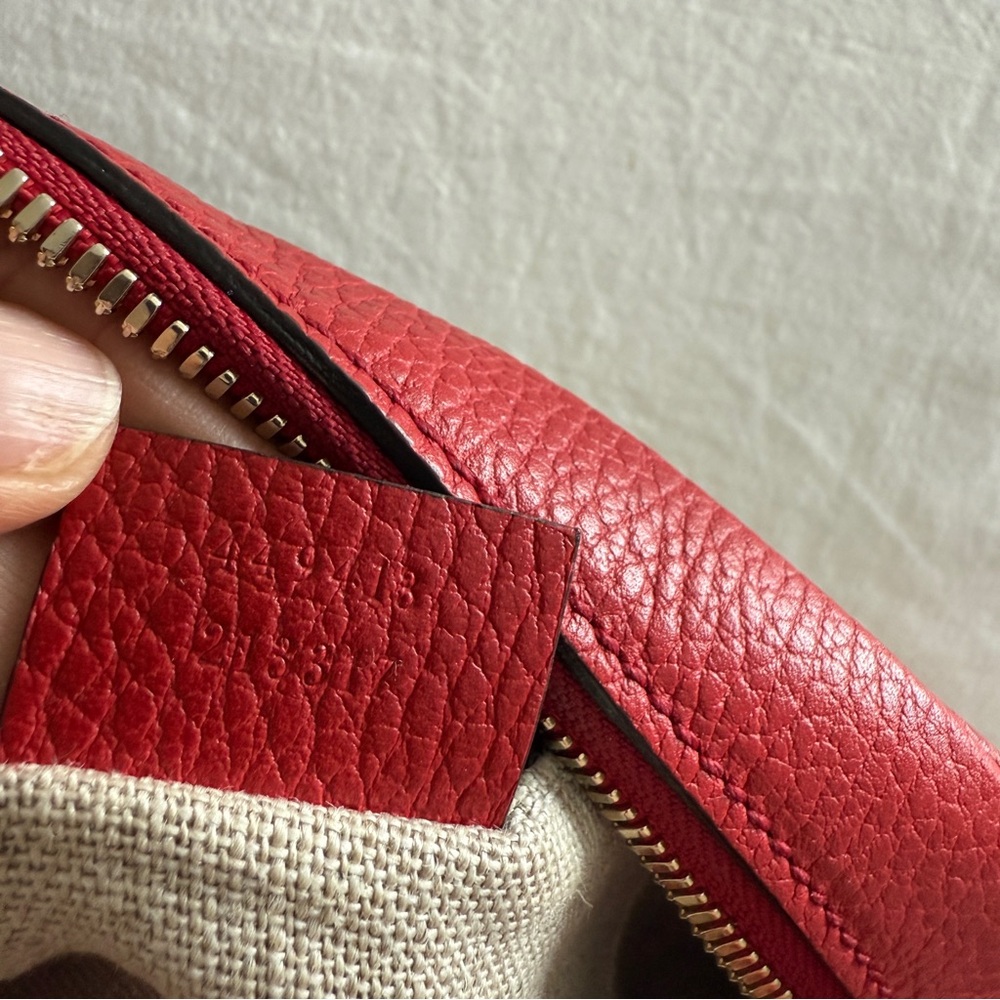 Gucci Monogram Mini Bree Messenger Bag in Red and tan - Picture 10 of 13